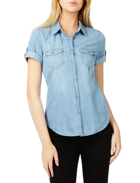 amazon ladies denim shirts|denim casual shirts women.